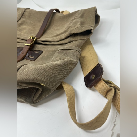 Archival Canvas Backpack Made in the USA Leather details - Picture 2 of 16